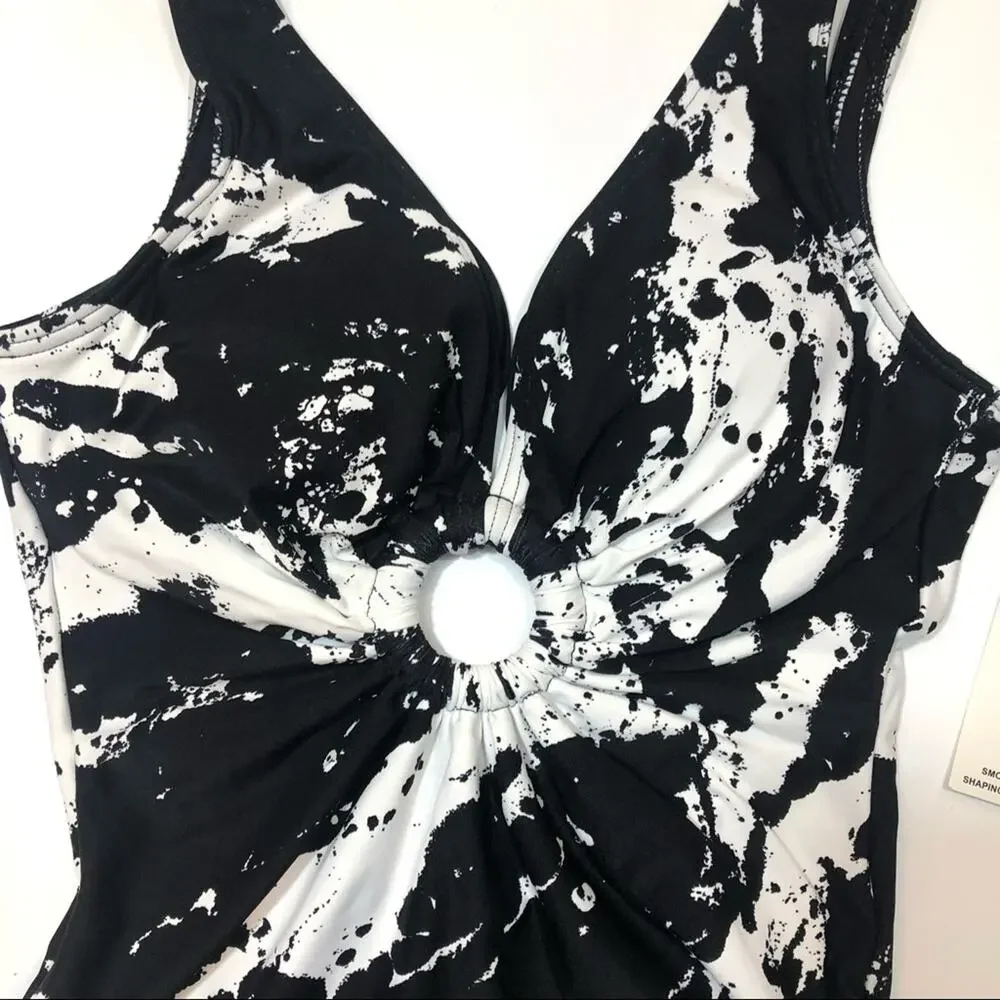 Carmen Marc Valvo One Piece Swimsuit Front Ring